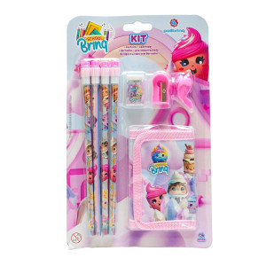 Papelaria School Brinq Kit Escolar Com Carteira 17 Cm - Blister