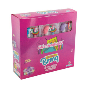 Papelaria School Brinq Caneta Click Unicórnio 9 Cm - Display