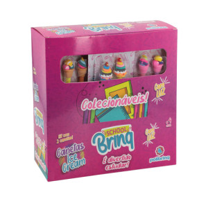 Papelaria School Brinq Caneta Click Sorvete Duo 9 Cm - Display