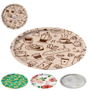 Bandeja Antiderrapante Redonda Estampada 27,5 Cm-843971