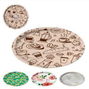 Bandeja Antiderrapante Redonda Estampada 35 Cm-843972