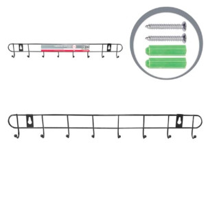 Cabideiro Com 8 Ganchos Em Aramado Na Cor Preta-843995