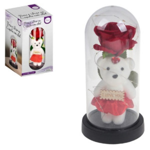 Rosas Na Cúpula Com Led E Urso 21 X 11 Cm-844088
