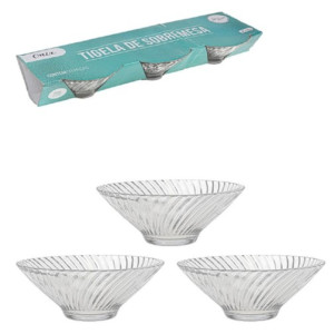 Tigelas De Vidro ônix 300 Ml Com 3 Peças-844216