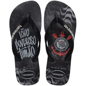 Chinelo Havaianas Masculino Top Corinthians 41/2 Preto