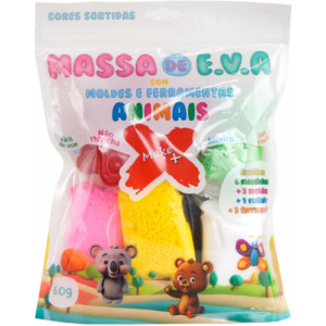 Massa De Eva 6 Cores C/molde Animais 60g (s