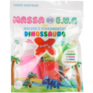 Massa De Eva 6 Cores Sor. Dinossauro 60g