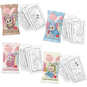 Card De Colorir Fofo Monstros Com 6