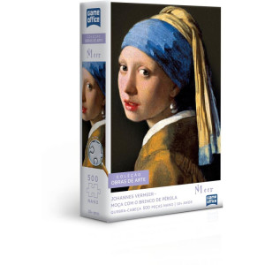 Quebra-cabeca Cartonado Moca Com Brinco De Perola 500p-123153-98385