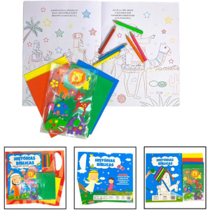 Livro Com Adesivos Hist.biblicas Lapis Cor C/ades-123197-46118