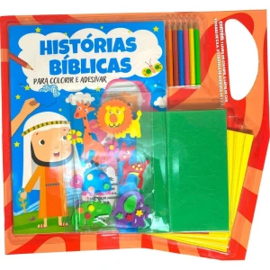 Livro Com Adesivos Hist.biblicas Lapis Cor C/ades