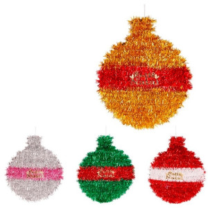 Bola Com Festão Feliz Natal 22 Cm