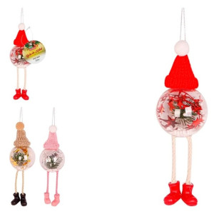 Bola Decorativa Com Rosto De Noel E Touca 16 X 6 Cm