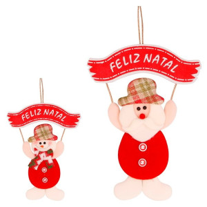 Enfeite De Porta Natalino Auge Família Chess 24x17cm