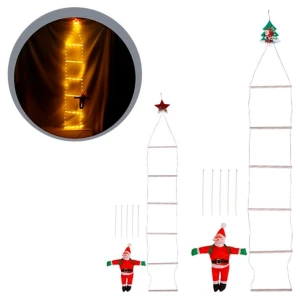 Pisca Escada Noel Com Leds Branco Quente 155x25cm Bivolt