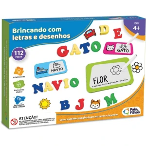 Brinquedo Educativo Brincando C/letras E Desenhos