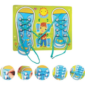 Brinquedo Educativo Sapato Laco E Cadarco Mdf