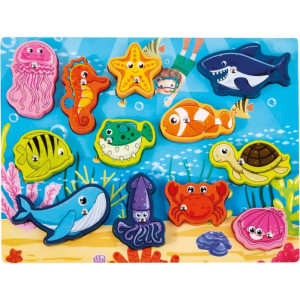 Brinquedo Pedagogico Madeira Encaixe 3x1 Pesc.fundo Do Mar