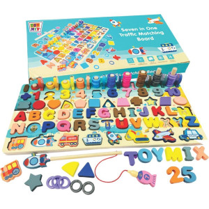 Jogo De Tabuleiro Montessori 7x1 Mdf Sortido-123629-82230