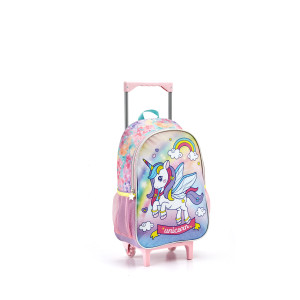 Mochila Infantil Feminina 16" Com Rodas | único