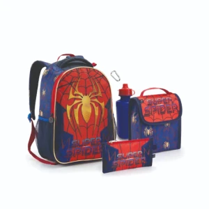 Kit Infantil Masculino | Mochila + Lancheira + Estojo + Garrafa + Mosquetão