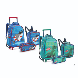 Kit Infantil Masculino | Mochila Infantil Com Rodas + Lancheira + Estojo