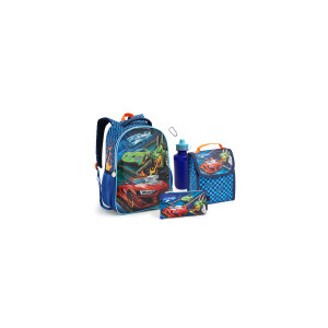 Kit Infantil Masculino | Mochila + Lancheira + Estojo + Garrafa + Mosquetão-42089-34477