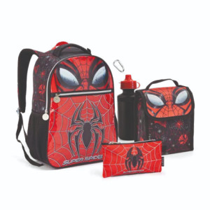 Kit Infantil Masculino | Mochila + Lancheira + Estojo + Garrafa + Mosquetão