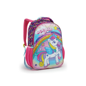 Kit Infantil Feminino | Mochila + Lancheira + Estojo + Garrafa + Mosquetão-42098