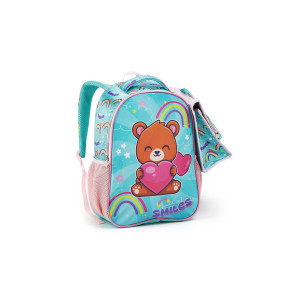 Kit Infantil Feminino | Mochila + Lancheira + Estojo + Garrafa + Mosquetão-42101-56848