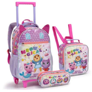 Mochila Infantil Feminina 17" Com Rodas | única-42163-516