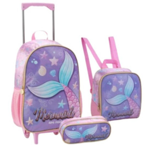 Mochila Infantil Feminina 16" Com Rodas-43228-786