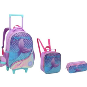Mochila Infantil Feminina 17" Com Rodas-43261-583