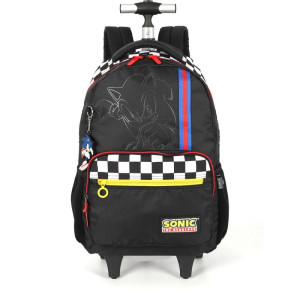 Mochila Com Rodinha Sonic Preta G