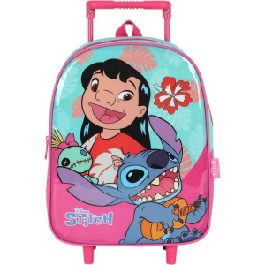 Mochila Infantil Com Rodinha Stitch Pink P