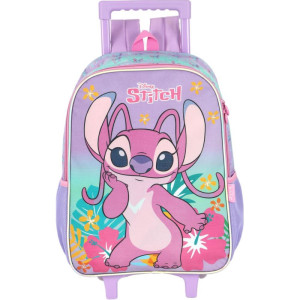 Mochila Infantil Com Rodinha Stitch Roxo G