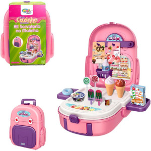 Brincando De Profissoes Kit Sorveteria Na Malinha 21pcs