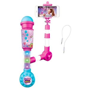 Instrumento Musical Kit Influencer Microfone+selfie C/luz/som