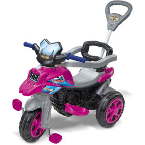 Veiculo Para Bebe Moto Trail 30kg C/som Rosa