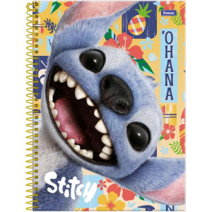 Caderno 10x1 Capa Dura Stitch Movie 160f