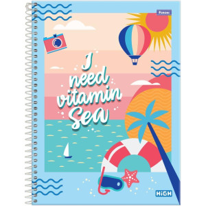 Caderno 10x1 Capa Dura High Feminino 200f
