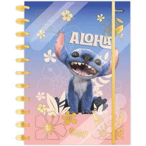Caderno 10x1 Capa Dura Stitch Movie Disco 160f