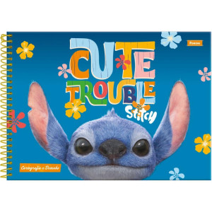 Caderno Desenho Univ Capa Dura Stitch Movie 80f-124261-29186
