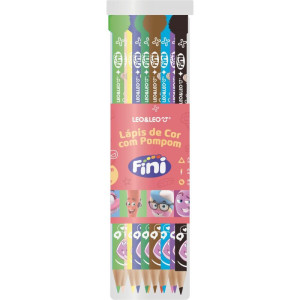 Lapis De Cor Triangular Fini C/pompom 12cores