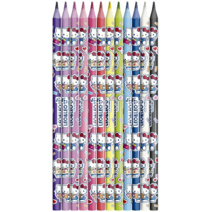 Lapis De Cor Triangular Hello Kitty 12 Cores-119374-30369