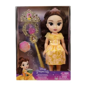 Boneca Princesas Disney Bela C/ Varinha E Tiara