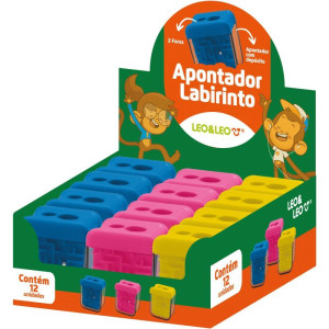 Apontador Com Deposito 2 Furos Labirinto Big/padrao 3cores-124404-79102