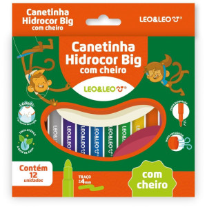 Caneta Hidrografica Jumbo Leo E Leo Big C/aroma 12 Core