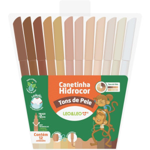 Caneta Hidrografica Leo E Leo Tons De Pele 12cores