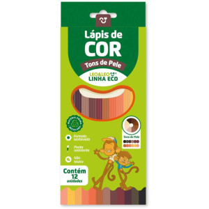 Lapis De Cor Sextavado Leo E Leo Tons De Pele 12 Core
